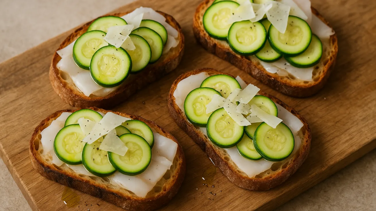 Crostini toscani lardo di Colonnata zucchine fresche"