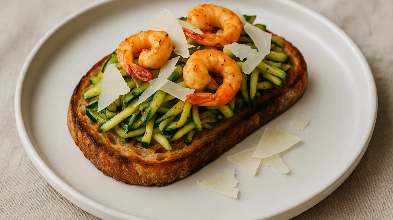 Gamberi zucchine pecorino"