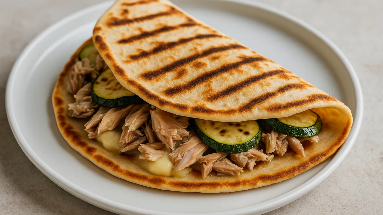 Piadina romagnola sgombro sott'olio zucchine grigliate"