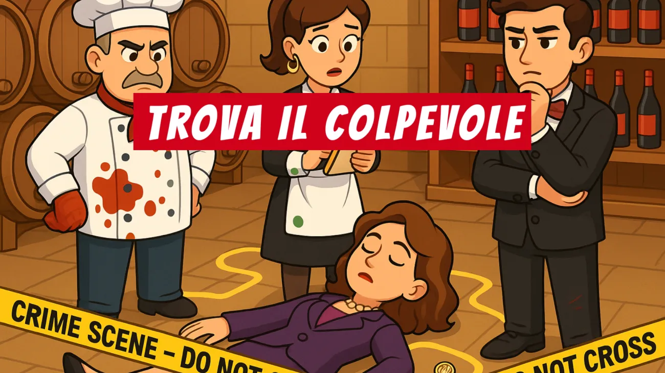 Solo i veri geni riescono a risolvere questo mistero: tu sai chi è il colpevole nella cantina del vino? Sfida la tua mente!"